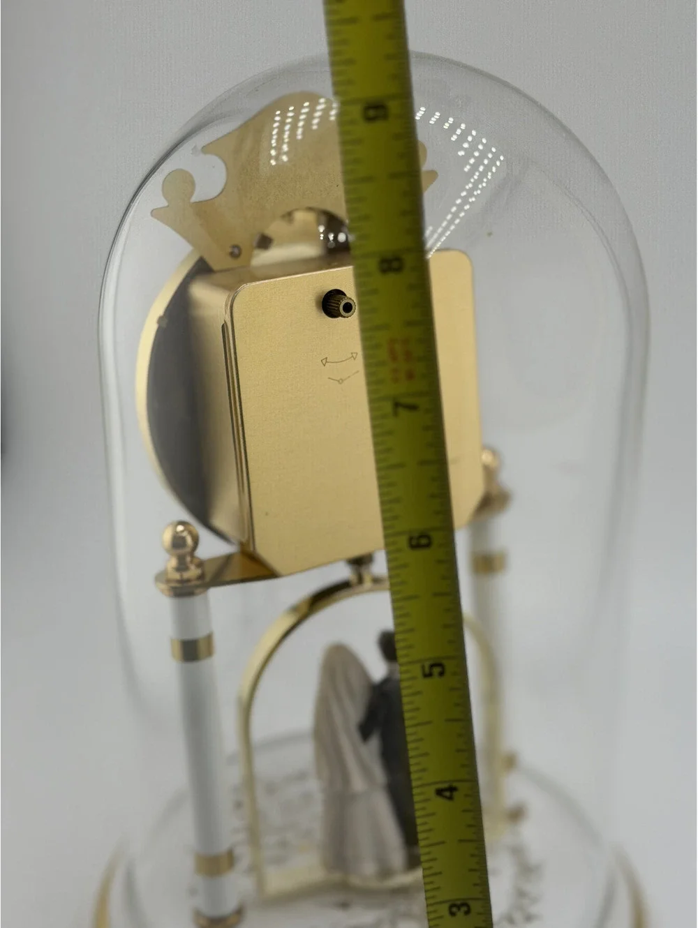 Vintage Haller W. Germany Quartz Wedding Anniversary glass Dome Clock working